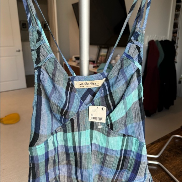 NWT Free People plaid tank M - Picture 4 of 4
